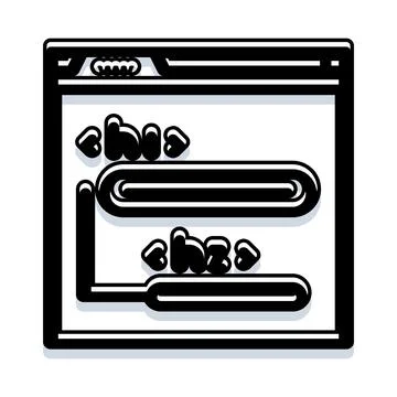 Browser window showing code development process Stock Illustration