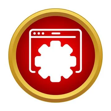 Browser window showing cogwheel for settings icon Stock Illustration