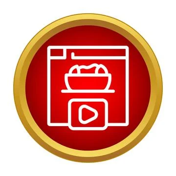 Browser window showing cooking video tutorial content Stock Illustration
