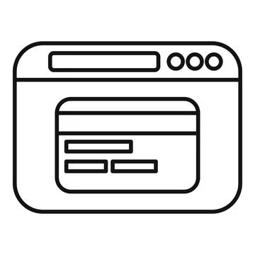 Browser window showing credit card payment transaction Illustrazione stock