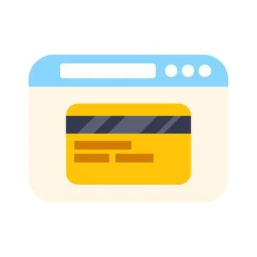 Browser window showing credit card for online payment Illustrazione stock