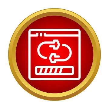Browser window showing data refreshing and loading progress Stock Illustration