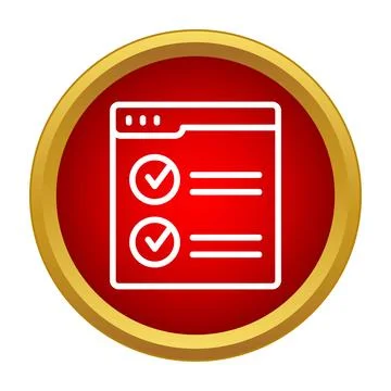 Browser window showing digital checklist with verified tasks Stock Illustration