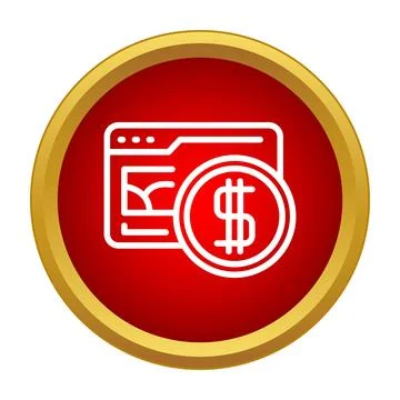 Browser window showing dollar coin icon for online money Stockillustratie