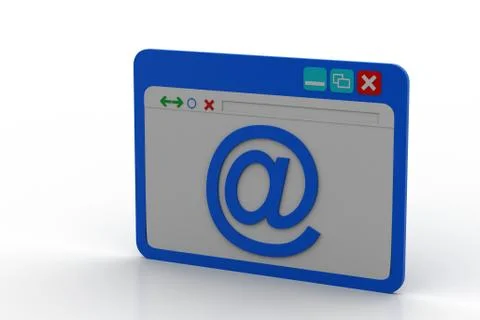Browser window showing e mail sign Free Stock Illustration