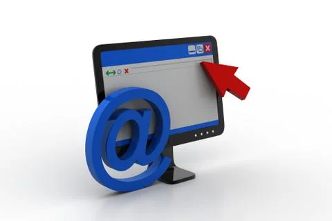 Browser window showing e mail sign Free Stock Illustration