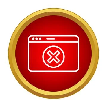Browser window showing error with close symbol Illustrazione stock