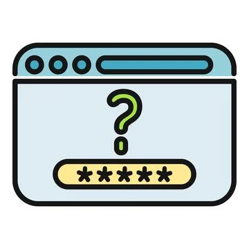 Browser window showing forgotten password question mark 스톡 일러스트