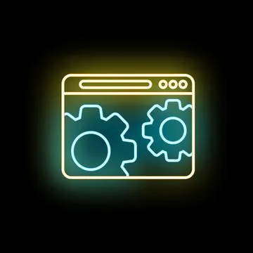 Browser window showing gears for website optimization settings Illustrazione stock
