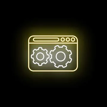 Browser window showing gears as website settings icon Stockillustratie
