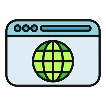 Browser window showing global internet connection concept 스톡 일러스트