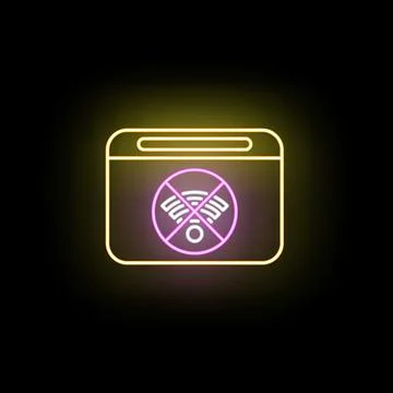 Browser window showing glowing offline wifi icon 库存插图
