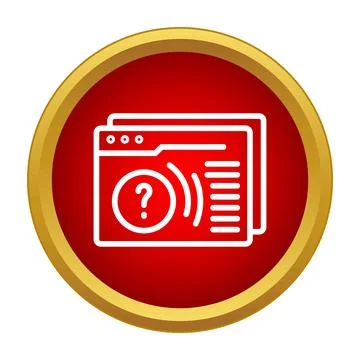 Browser window showing help and support information icon Stock Illustration