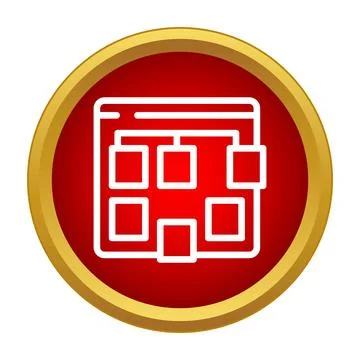 Browser window showing hierarchy organization chart icon 스톡 일러스트