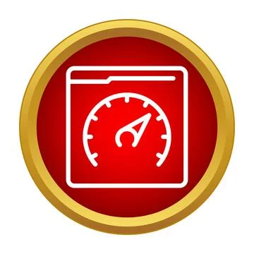 Browser window showing internet speed performance gauge 库存插图