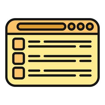 Browser window showing list interface template design Stock Illustration