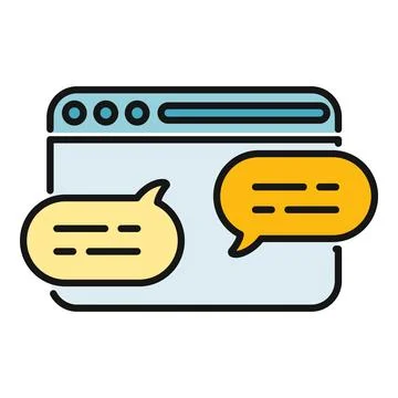 Browser window showing online chat messages communication イラスト素材