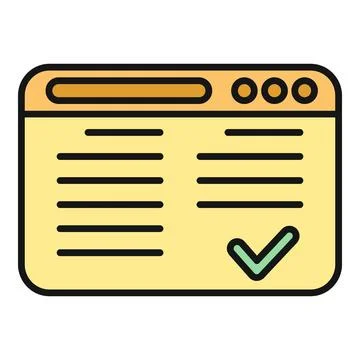 Browser window showing online validation and verification complete イラスト素材