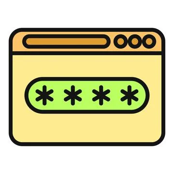 Browser window showing password input for online security Illustrazione stock