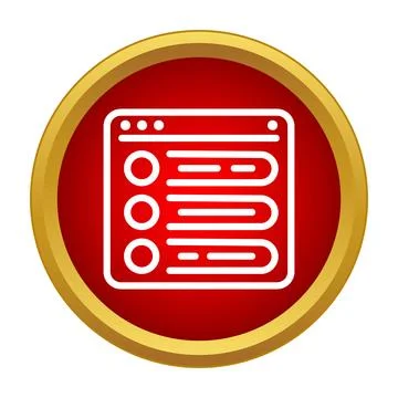 Browser window showing preference selection options icon Ilustración de archivo
