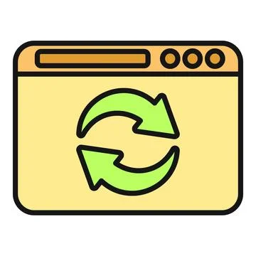 Browser window showing refresh reload update arrows Stock Illustration