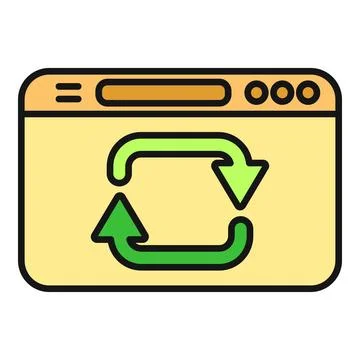 Browser window showing refreshing and updating icon Stock Illustration