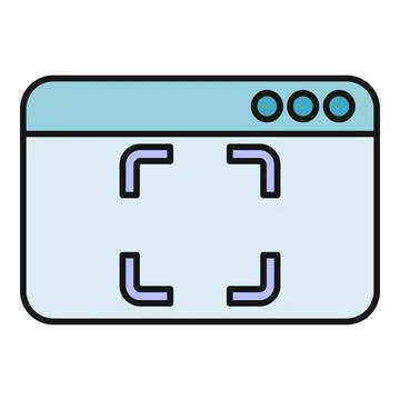 Browser window showing screenshot capturing tool icon Stock Illustration