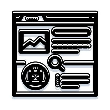 Browser window showing search and web content Stockillustratie