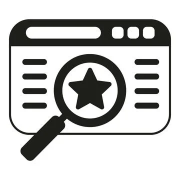 Browser window showing search magnifying glass finding favorite star 스톡 일러스트