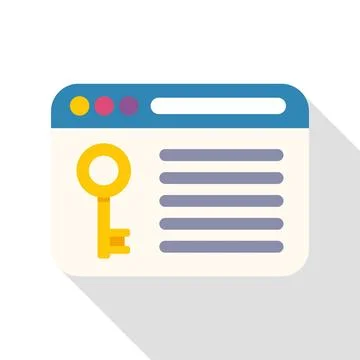 Browser window showing security key for data access Illustrazione stock
