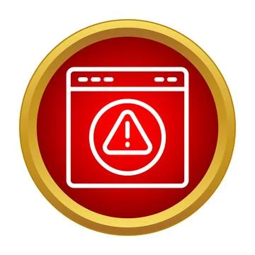 Browser window showing security warning alert icon 스톡 일러스트