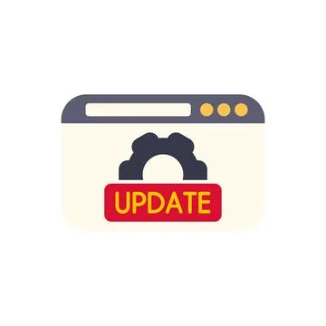 Browser window showing software update process icon 库存插图
