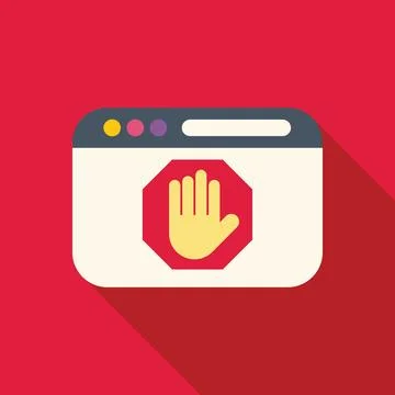 Browser window showing stop hand signal for blocked website Stock-Illustration