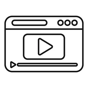 Browser window showing video player interface icon Illustrazione stock