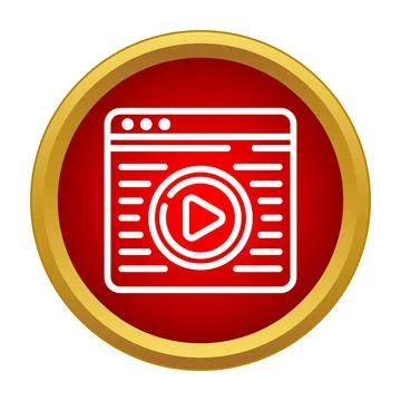 Browser window showing video player icon Illustrazione stock