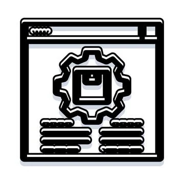 Browser window showing web development settings concept Stock Illustration