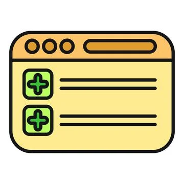 Browser window showing website creating new items list Stock-Illustration