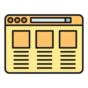 Browser window showing website interface design elements Stock Illustration