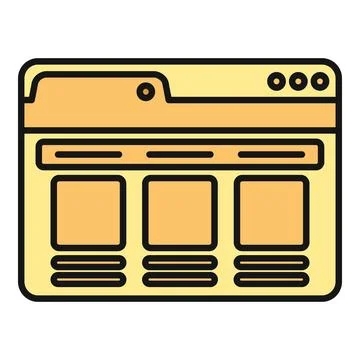 Browser window showing website interface for web design Stockillustratie
