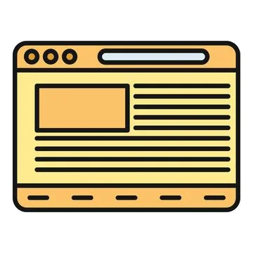 Browser window showing website layout user interface 库存插图