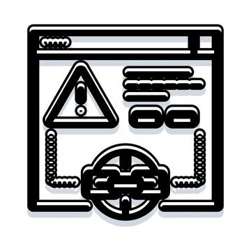 Browser window showing website security warning error Illustrazione stock