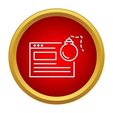 Browser window showing website under cyber attack Stock Illustration