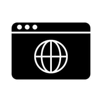Browser window silhouette icon. Internet and web. Vector. Stockillustratie