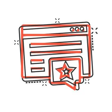 Browser window with star icon in comic style. Wish list cartoon vector illust イラスト素材