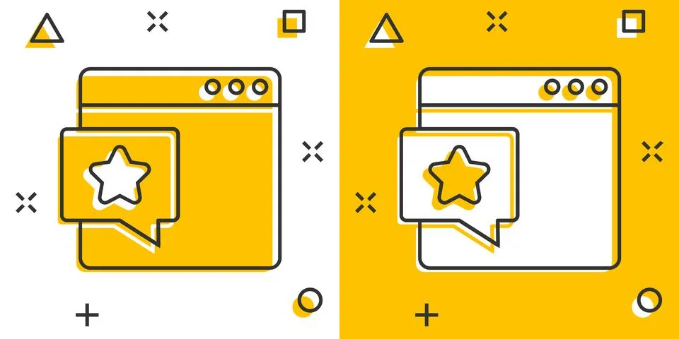 Browser window with star icon in comic style. Wish list cartoon vector illust イラスト素材