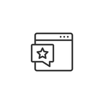 Browser window with star icon in flat style. Wish list vector illustration on Stock Illustration