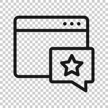 Browser window with star icon in flat style. Wish list vector illustration on Stock Illustration