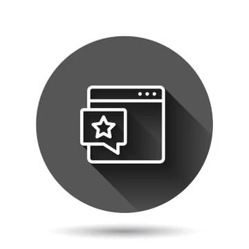 Browser window with star icon in flat style. Wish list vector illustration on Stock Illustration