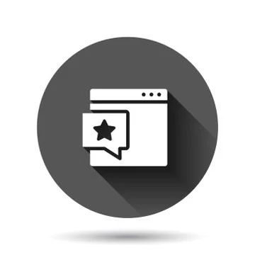 Browser window with star icon in flat style. Wish list vector illustration on 스톡 일러스트