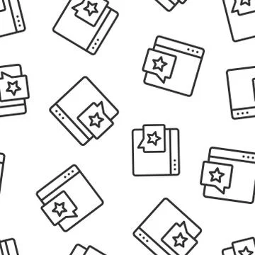 Browser window with star icon in flat style. Wish list vector illustration on Stock Illustration